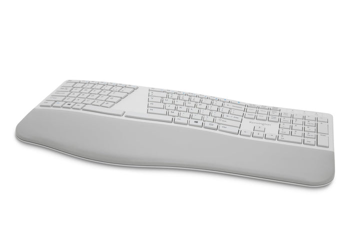 Kensington Pro Fit Ergo Dual Wireless Keyboard, Grey, Ergonomic, Wrist Rest, Spill-Proof AOK75402US