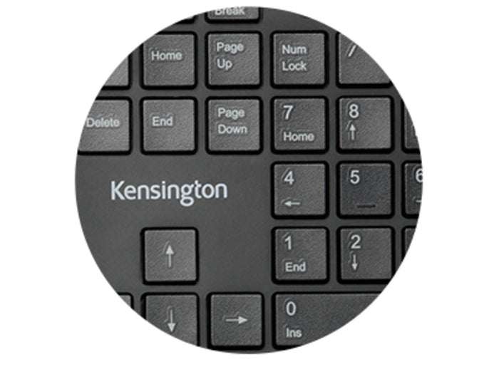 Kensington Pro Fit Ergo Wired Keyboard, Built-In Wrist Rest, Spill-Proof Keys, Ergonomist Approved AOK75400US