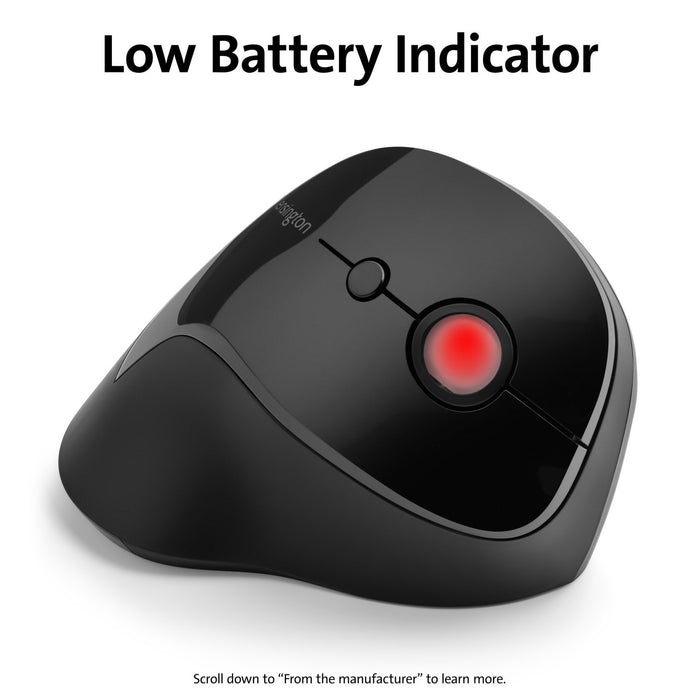 Kensington Pro Fit Vertical Wireless Mouse - Black AOK75501WW