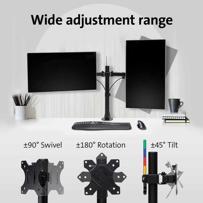 Kensington Smartfit Ergo Dual Extended Monitor Arm with C-Clamp Base AOK55409WW