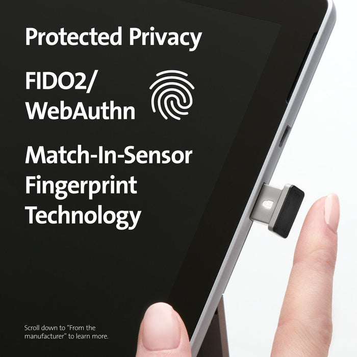 Kensington Verimark IT Fingerprint Key, FIDO2/WebAuth, Windows Hello & Windows Hello for Business AOK64704WW
