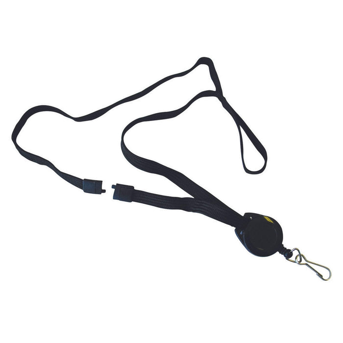 Kevron ID1021 Badge Reel With Lanyard Black, Pack of 10 AO46760