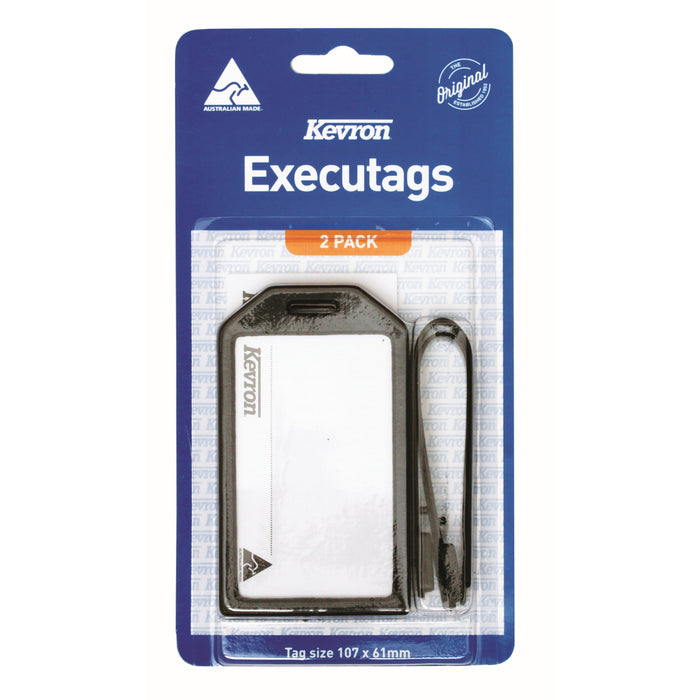 Kevron ID24 Executags, Black, Pack of 2 AO43990