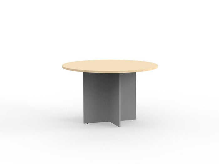 Knight Eko Round Meeting Table 1200mm Round, Nordic Maple Top / Silver Frame