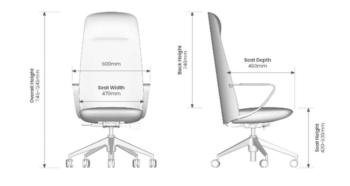 Knight's Aero Executive Genuine Leather Highback Chair, Unassembled KG_AEROHLB_KD