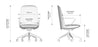 Knight's Aero Executive Genuine Leather Midback Chair, Unassembled KG_AEROMLB_KD
