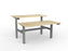 Knight's Agile Electric 2 Column Height Adjustable Shared Desk, Silver Frame, 1500mm x 800mm (Choice of Desktop Colours) Atlantic Oak KG_AGE2DSD158S_AO