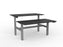 Knight's Agile Electric 2 Column Height Adjustable Shared Desk, Silver Frame, 1500mm x 800mm (Choice of Desktop Colours) Black KG_AGE2DSD158S_BL