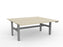 Knight's Agile Electric 2 Column Height Adjustable Shared Desk, Silver Frame, 1800mm x 800mm (Choice of Desktop Colours)