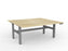 Knight's Agile Electric 2 Column Height Adjustable Shared Desk, Silver Frame, 1800mm x 800mm (Choice of Desktop Colours)