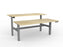 Knight's Agile Electric 2 Column Height Adjustable Shared Desk, Silver Frame, 1800mm x 800mm (Choice of Desktop Colours) Atlantic Oak KG_AGE2DSD188S_AO