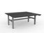 Knight's Agile Electric 2 Column Height Adjustable Shared Desk, Silver Frame, 1800mm x 800mm (Choice of Desktop Colours) Black KG_AGE2DSD188S_BL