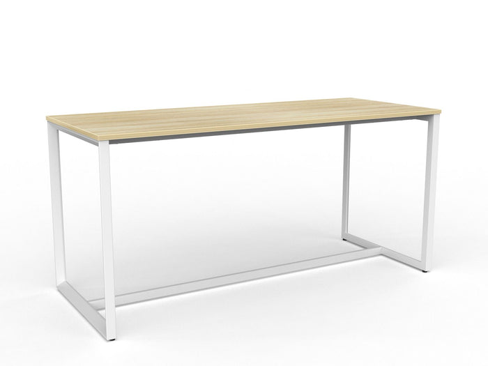 Knight's Anvil Bar Leaner Table 2200mm x 900mm - White Frame (Choice of Worktop Colours) Atlantic Oak KG_ANVBARL229_W_AO
