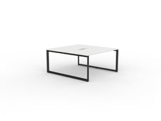 Knight's Anvil Double Sided Desk 1500mm x 700mm - Black Frame, White Top KG_ANVSDD157B_W
