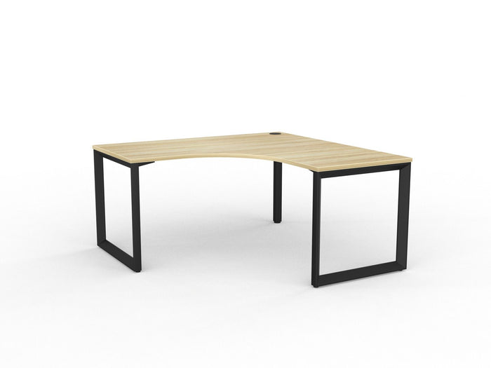 Knight's Anvil Workstation 1500mm x 1500mm x 700mm - Black Frame (Choice of Worktop Colours) Atlantic Oak KG_ANVW157B_AO