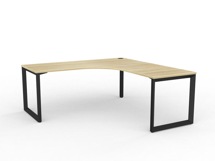 Knight's Anvil Workstation 1800mm x 1800mm x 700mm - Black Frame (Choice of Worktop Colours) Atlantic Oak KG_ANVW187B_AO