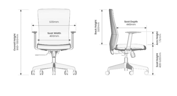 Knight's Blade Fabric Office Chair, Unassembled KG_BLADEFBKD