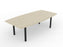 Knight's Cubit Boardroom Table 2400mm x 1200mm, Boat Shaped Top, Black Frame (Choice of Worktop Colours)