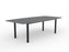 Knight's Cubit Boardroom Table 2400mm x 1200mm, Boat Shaped Top, Black Frame (Choice of Worktop Colours) Silver KG_NCBBT2412_B_S
