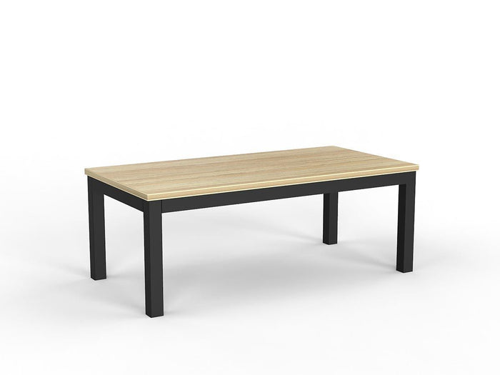 Knight's Cubit Coffee Table 1200mm x 600mm - Black Frame (Choice of Worktop Colours) Atlantic Oak KG_NCBCFT12_B_AO