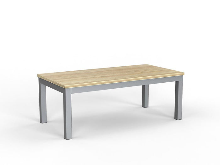 Knight's Cubit Coffee Table 1200mm x 600mm - Silver Frame (Choice of Worktop Colours) Atlantic Oak KG_NCBCFT12_AO