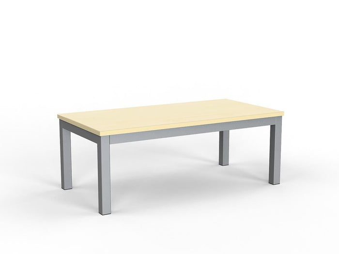 Knight's Cubit Coffee Table 1200mm x 600mm - Silver Frame (Choice of Worktop Colours) Nordic Maple KG_NCBCFT12_NM