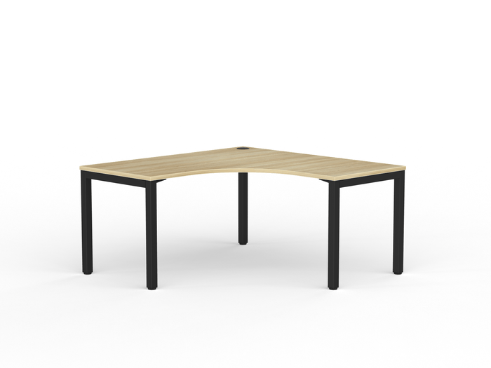 Knight's Cubit Corner Desk Workstation 1500mm x 1500mm x 700mm - Black Frame (Choice of Worktop Colours) Atlantic Oak KG_NCBW15_B_AO