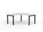 Knight's Cubit Corner Desk Workstation 1500mm x 1500mm x 700mm - Black Frame (Choice of Worktop Colours) White KG_NCBW15_B_W