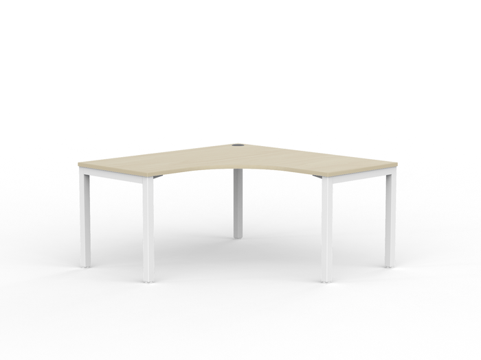 Knight's Cubit Corner Desk Workstation 1500mm x 1500mm x 700mm - White Frame (Choice of Worktop Colours) Nordic Maple KG_NCBW15_W_NM