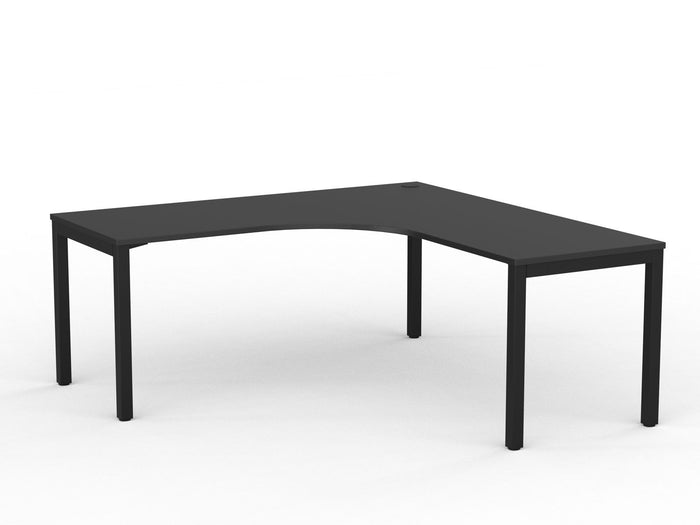 Knight's Cubit Corner Desk Workstation 1800mm x 1800mm x 700mm - Black Frame (Choice of Worktop Colours) Black KG_NCBW187_B_BL