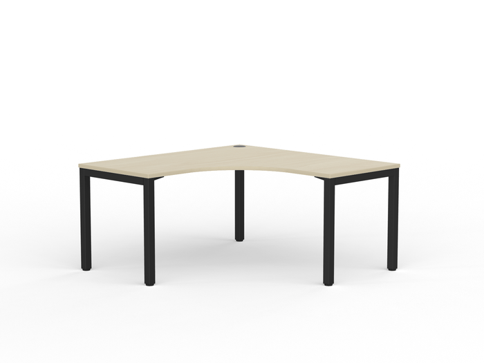 Knight's Cubit Corner Desk Workstation 1800mm x 1800mm x 700mm - Black Frame (Choice of Worktop Colours) Nordic Maple KG_NCBW187_B_NM