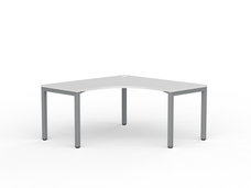 Knight's Cubit Corner Desk Workstation 1800mm x 1800mm x 700mm - Silver Frame (Choice of Worktop Colours) White KG_NCBW187_W