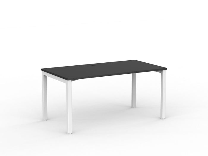 Knight's Cubit Desk 1500mm x 800mm, White Frame (Choice of Worktop Colours) Black KG_NCBD15_W_BL