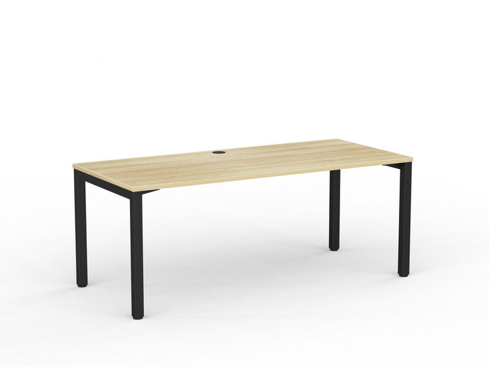 Knight's Cubit Desk 1800mm x 800mm, Black Frame (Choice of Worktop Colours) Atlantic Oak KG_NCBD18_B_AO
