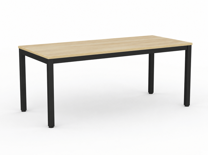 Knight's Cubit Desk 1800mm x 800mm, Black Frame (Choice of Worktop Colours) Atlantic Oak KG_NCBD18_B_AO