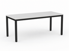 Knight's Cubit Desk 1800mm x 800mm, Black Frame (Choice of Worktop Colours) White KG_NCBD18_B_W