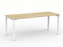 Knight's Cubit Desk 1800mm x 800mm, White Frame (Choice of Worktop Colours) Atlantic Oak KG_NCBD18_W_AO