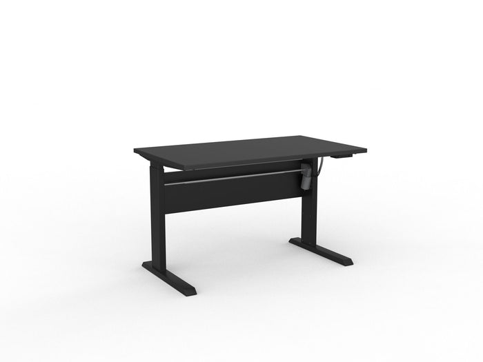 Knight's Cubit Highrise Height Adjustable Standing Desk, Black, 1200mm x 700mm, Electric Black KG_CBHD12EL_B_BL