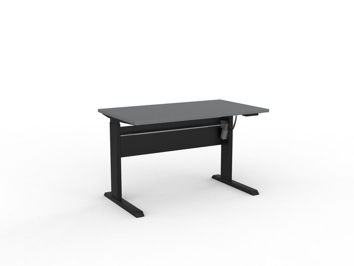 Knight's Cubit Highrise Height Adjustable Standing Desk, Black, 1200mm x 700mm, Electric Silver KG_CBHD12EL_B_S