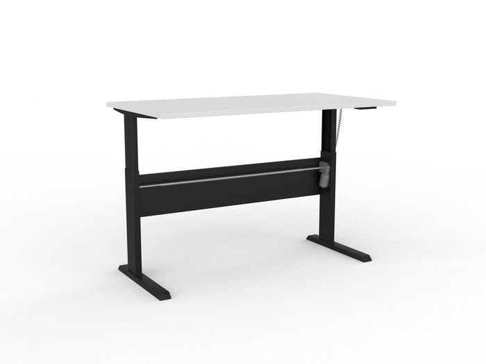 Knight's Cubit Highrise Height Adjustable Standing Desk, Black, 1500mm x 800mm, Electric