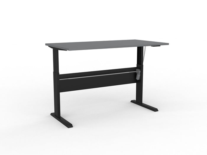 Knight's Cubit Highrise Height Adjustable Standing Desk, Black, 1500mm x 800mm, Electric