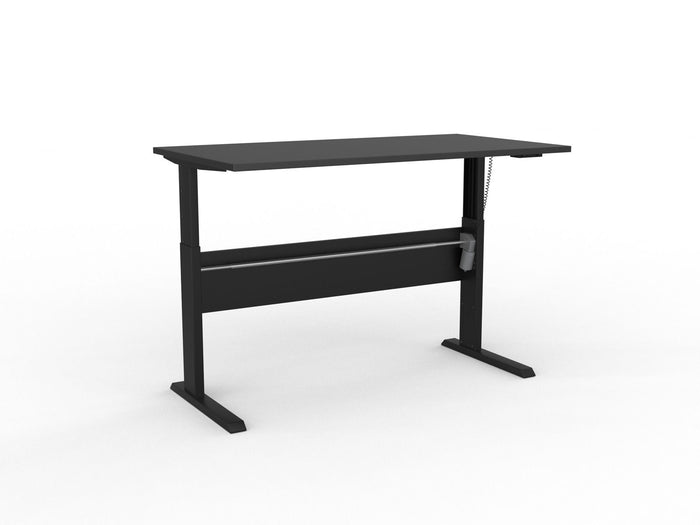 Knight's Cubit Highrise Height Adjustable Standing Desk, Black, 1500mm x 800mm, Electric