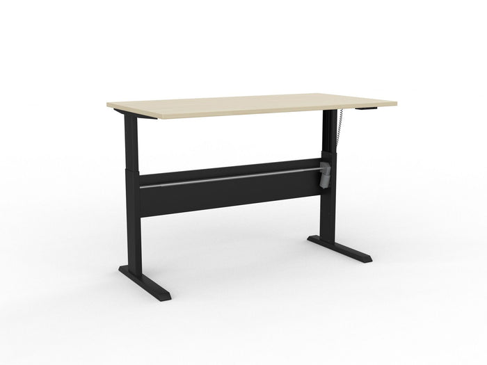 Knight's Cubit Highrise Height Adjustable Standing Desk, Black, 1500mm x 800mm, Electric