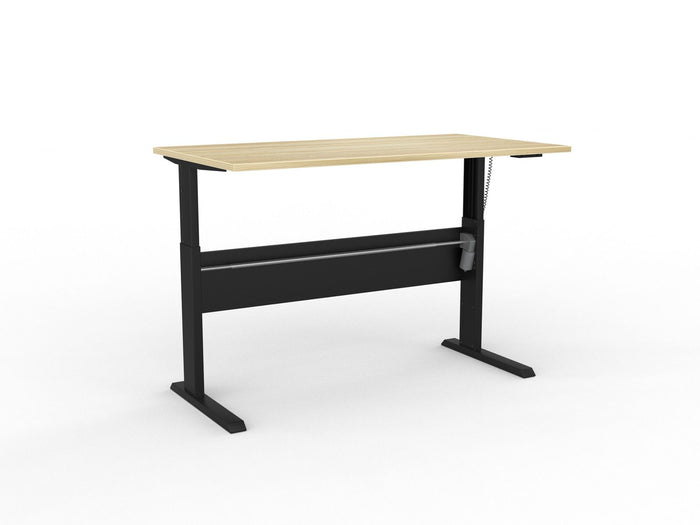 Knight's Cubit Highrise Height Adjustable Standing Desk, Black, 1500mm x 800mm, Electric