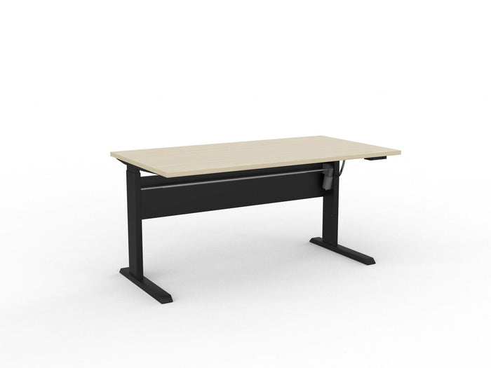 Knight's Cubit Highrise Height Adjustable Standing Desk, Black, 1500mm x 800mm, Electric Nordic Maple KG_CBHD15EL_B_NM