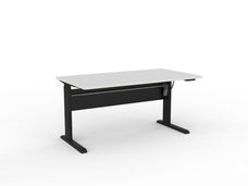 Knight's Cubit Highrise Height Adjustable Standing Desk, Black, 1500mm x 800mm, Electric White KG_CBHD15EL_B_W