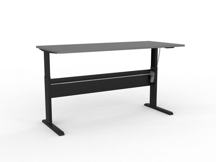 Knight's Cubit Highrise Height Adjustable Standing Desk, Black, 1800mm x 800mm, Electric