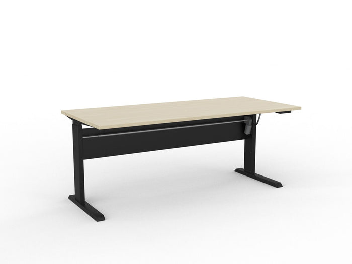Knight's Cubit Highrise Height Adjustable Standing Desk, Black, 1800mm x 800mm, Electric Nordic Maple KG_CBHD18EL_B_NM