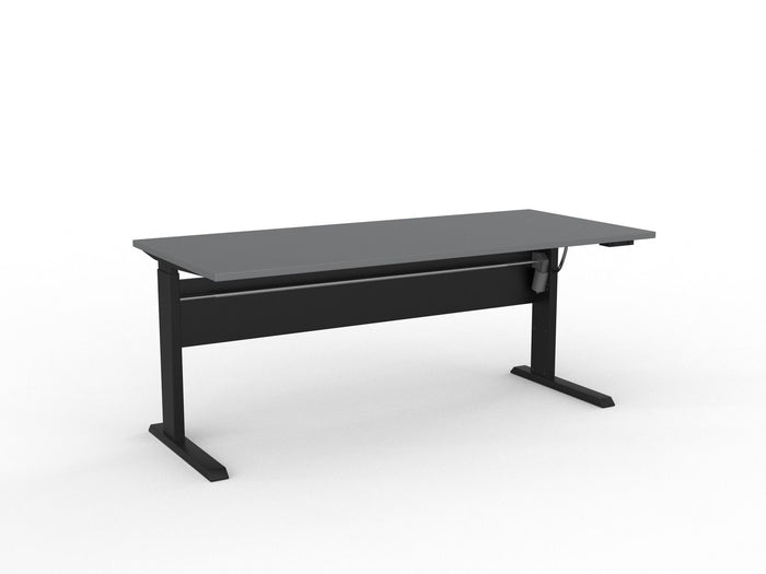 Knight's Cubit Highrise Height Adjustable Standing Desk, Black, 1800mm x 800mm, Electric Silver KG_CBHD18EL_B_S