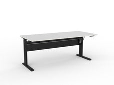 Knight's Cubit Highrise Height Adjustable Standing Desk, Black, 1800mm x 800mm, Electric White KG_CBHD18EL_B_W